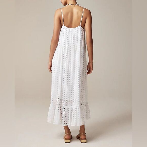 NWT J CREW Oval eyelet midi dress in white - Picture 2 of 9